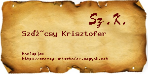 Szécsy Krisztofer névjegykártya