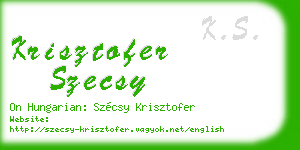 krisztofer szecsy business card
