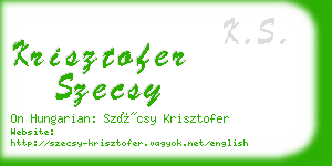 krisztofer szecsy business card